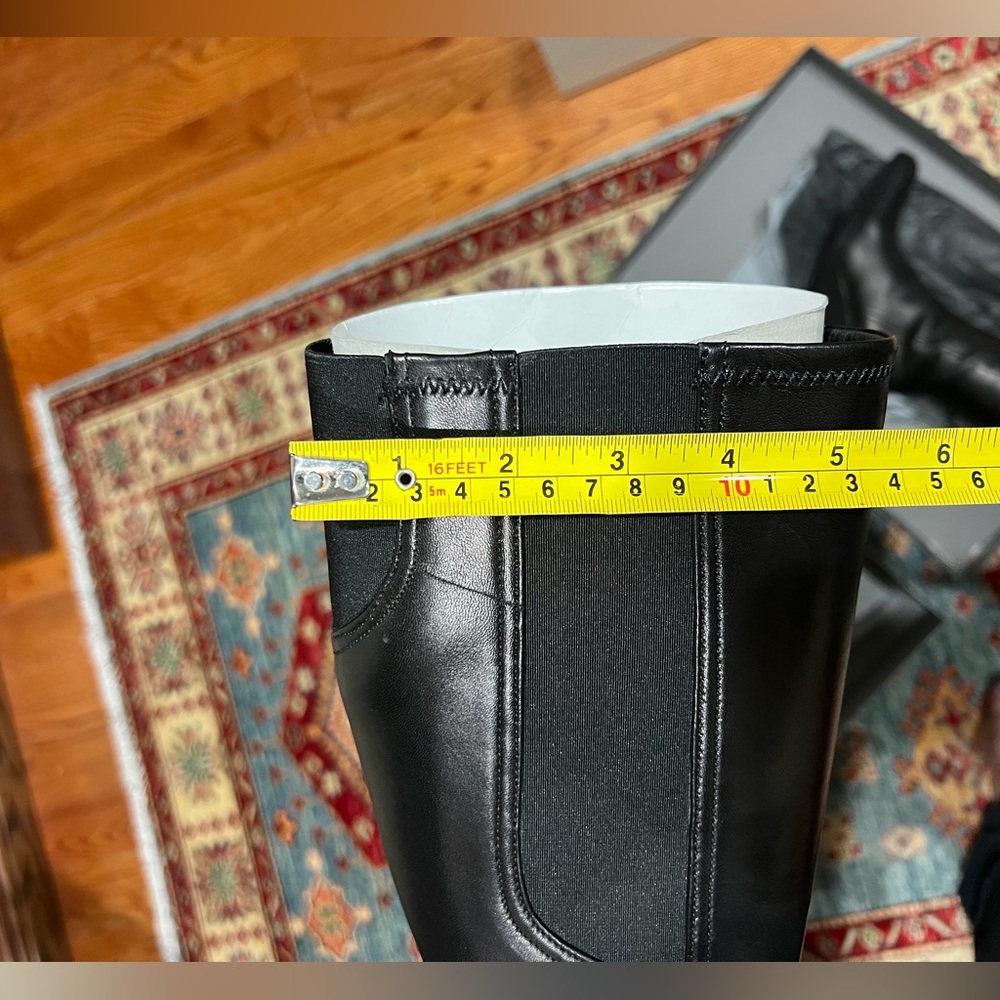 Prada Black Leather Wedge Knee Boots - Picture 7 of 7
